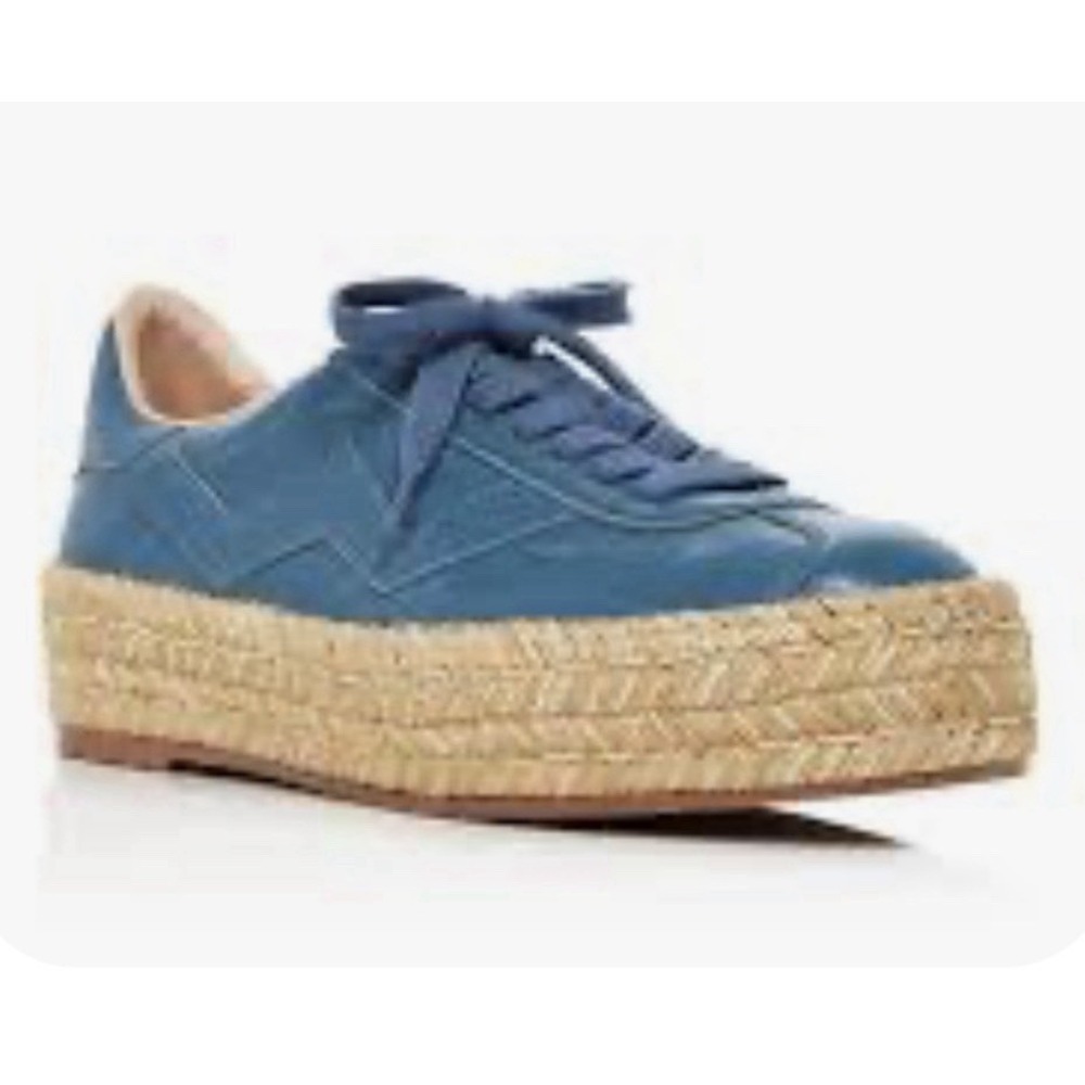 Stuart Weitzman Women's 8M Daryl Platform Espadrille Blue Sneaker Shoes